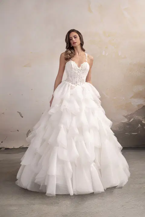 Cynthiana wedding dress by Donna Salado Bridal, A-line, lace