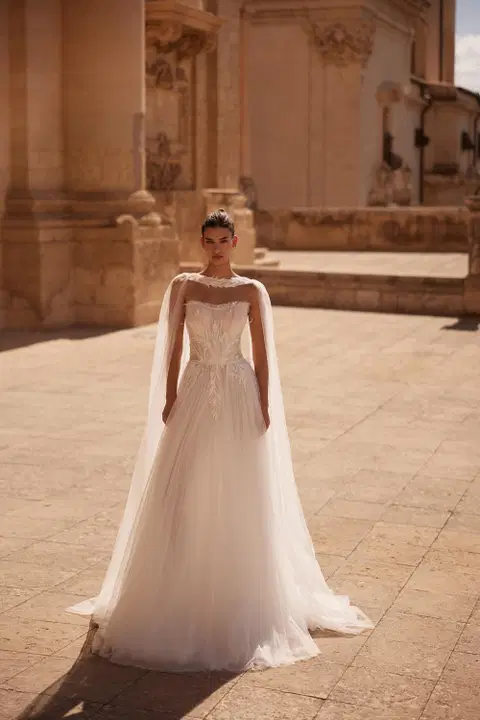 Sabrina wedding dress by Anne Mariée, A-line, lace