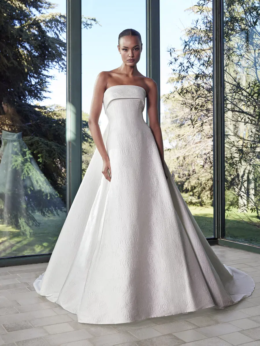 SKIES by Pronovias: A-Line silhouette, straight neckline, sleeveless, mikado