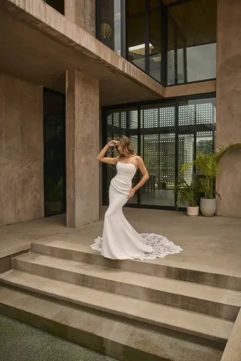 Style BL501 wedding dress by Beloved by Casablanca, fit & flare, lace