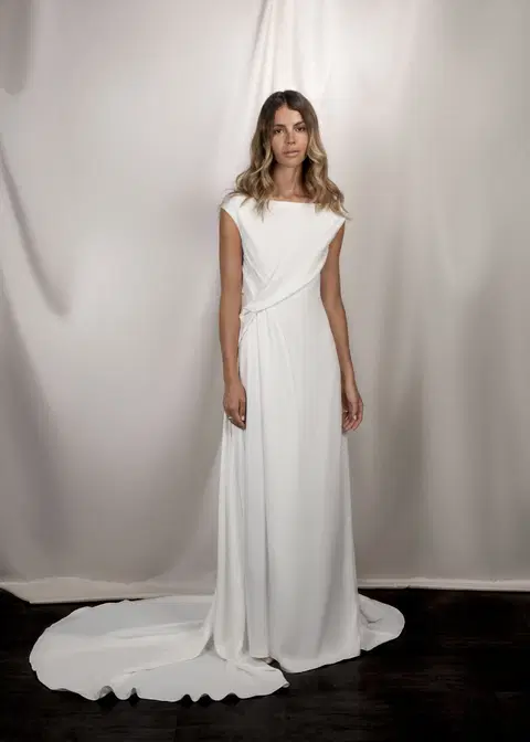 Cole wedding dress by Serravalle, straight, satin