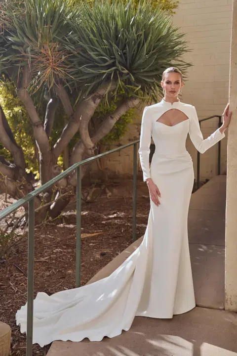 LA26260 Anya wedding dress by Calla Blanche, trumpet, satin