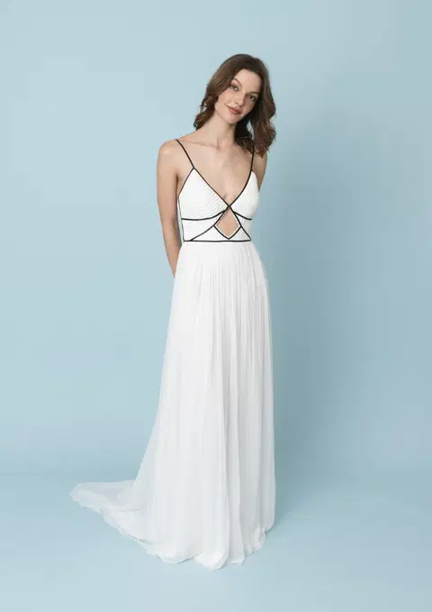 Harley Piqueé wedding dress by Kisui, A-line, chiffon