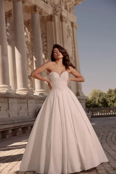 Style TO-2022T wedding dress by Agnes, ball gown, satin