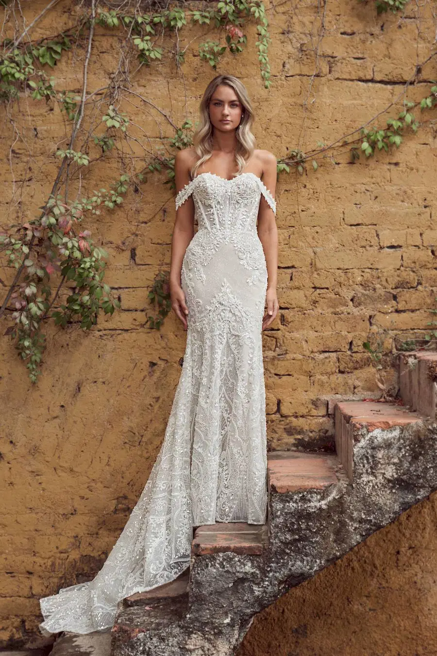 124243 Midge by Calla Blanche: Trumpet silhouette, sweetheart neckline, sleeveless, lace