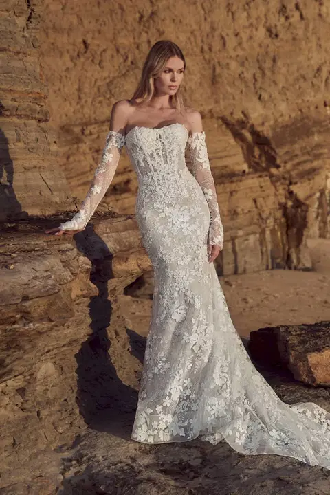126252 Helena wedding dress by Calla Blanche, mermaid, lace
