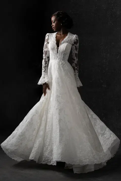 Style C772 wedding dress by Allure Couture, ball gown, lace