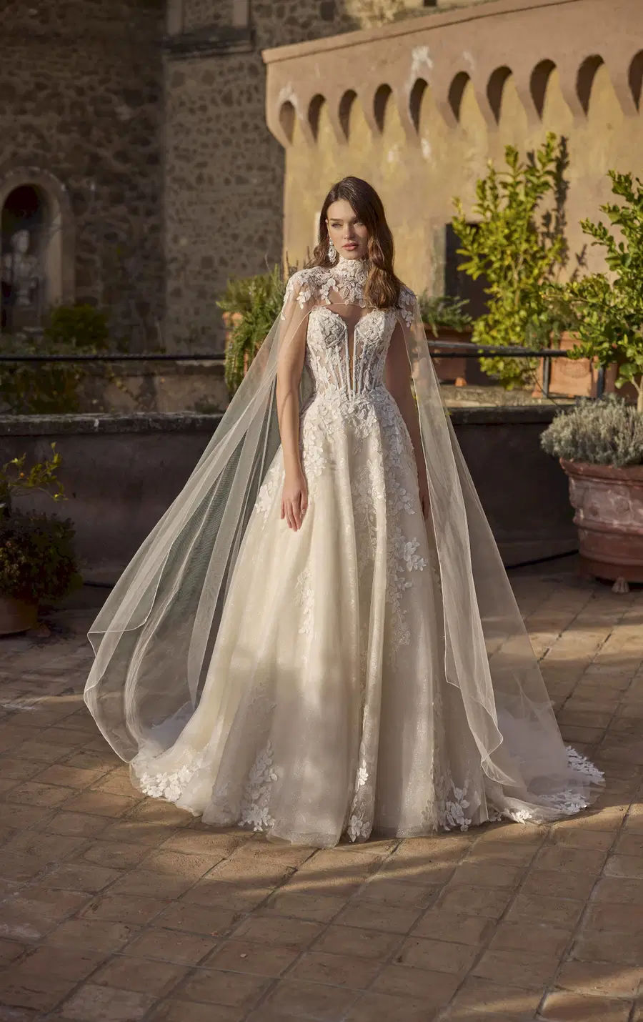 Alani 63326 by Veni Infantino: Ball Gown silhouette, high / halter neckline, sleeveless, lace