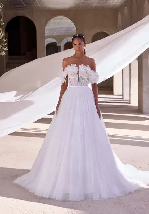 Daphne wedding dress by Mori Lee, A-line, tulle