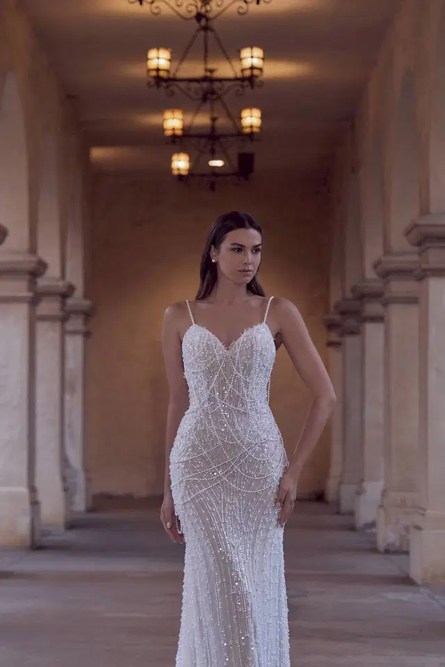 126256 Morgan by Calla Blanche: Mermaid silhouette, sweetheart neckline, sleeveless, tulle
