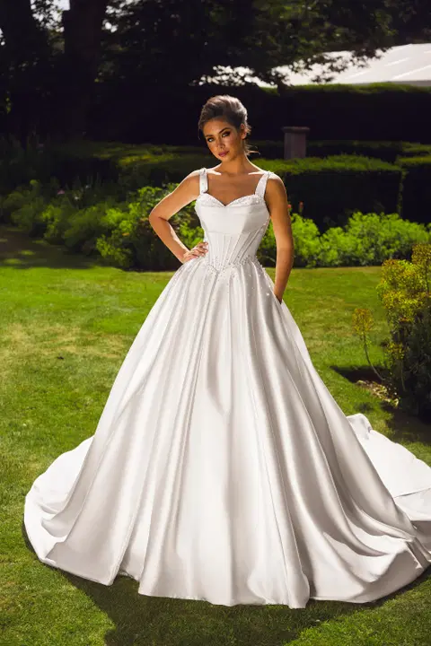 Style PH3143 wedding dress by Phoenix Gowns, ball gown, satin