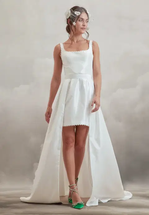 Beck Dress by Catherine Deane, high low, satin