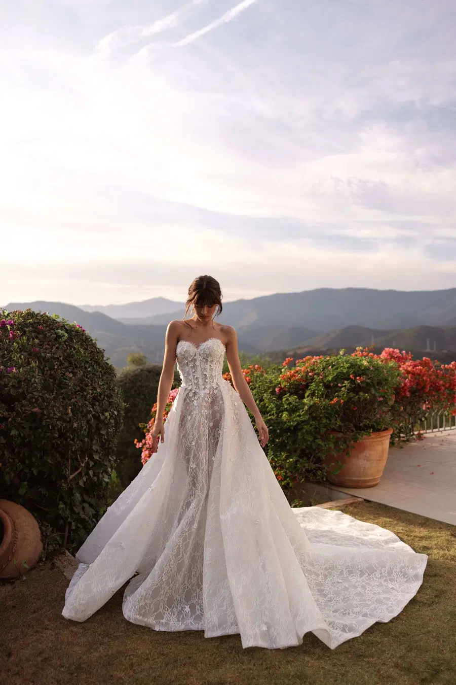 Lana by Tina Valerdi: Ball Gown silhouette, sweetheart neckline, sleeveless, lace