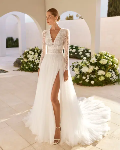 Niza Brautkleid von Rosa Clara, A-Linie, Tüll