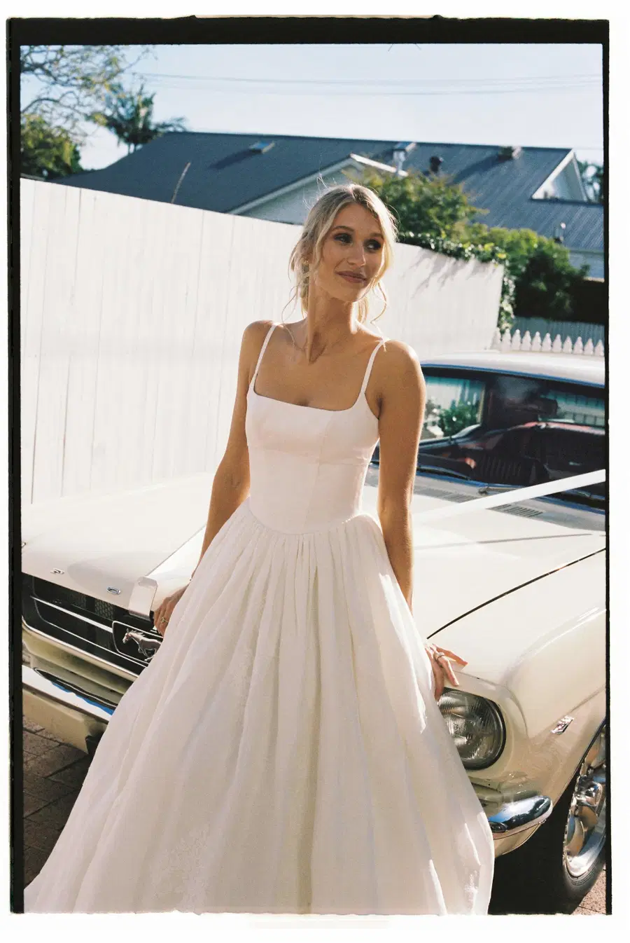 Adeline by MWL Bride: Ball Gown silhouette, square neckline, sleeveless, tulle