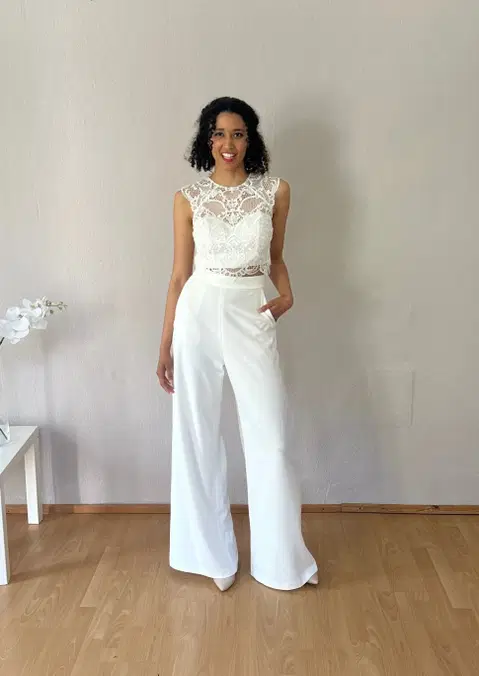 Hose STBC 0755 wedding dress by myprettydress by Basedow, straight, crepe