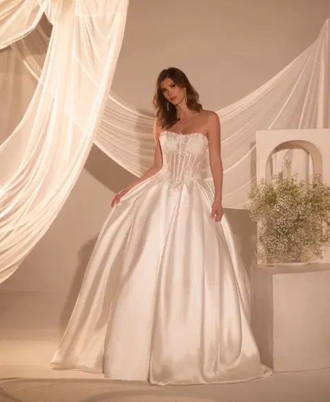 Style RB2215 wedding dress by Rachel Allan, A-line, lace