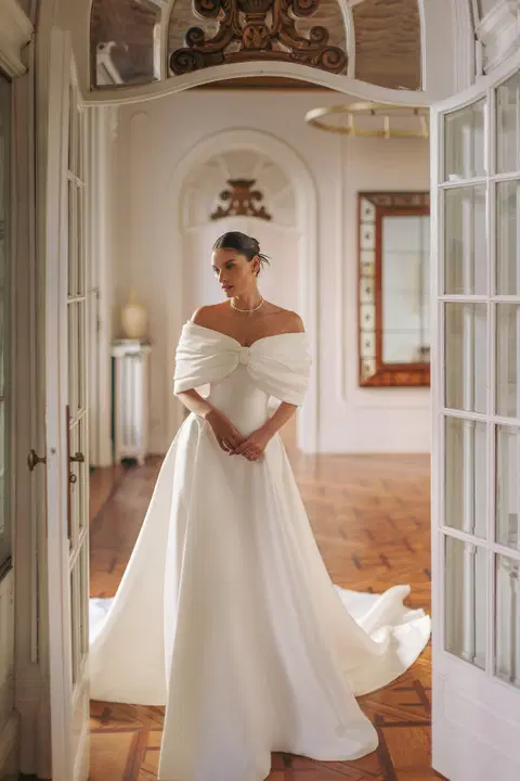 Bernice wedding dress by Wona Concept, A-line, mikado