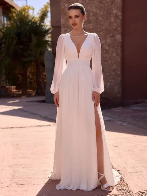 Juliana wedding dress by Bianco Evento, A-line, chiffon
