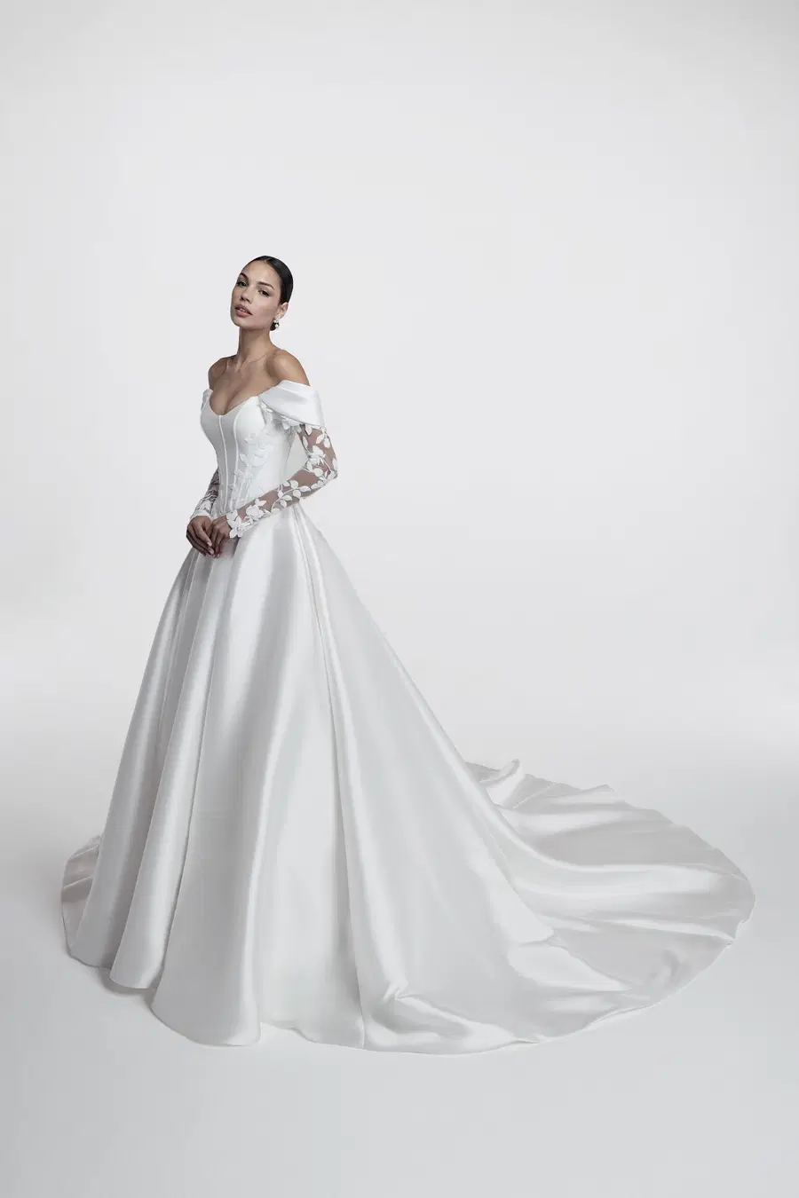 Yvette by Josephine Scott: A-Line silhouette, cat eye neckline, sleeveless, lace
