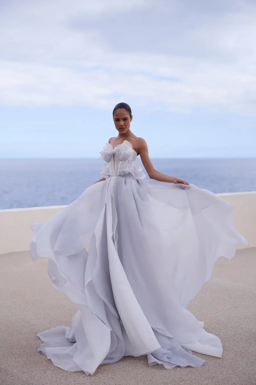 Sapphire Ray by Liretta: A-Line silhouette, organza