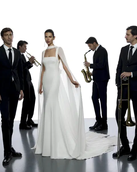 Yamal wedding dress by Aire Barcelona, mermaid, crepe