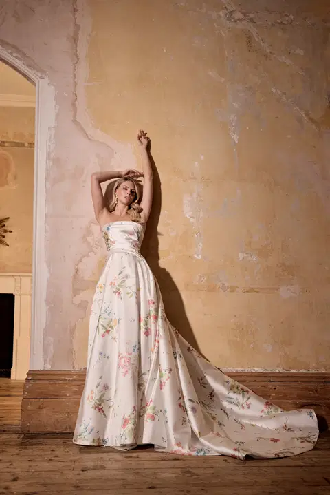 Bellamy wedding dress by Josephine Scott, A-line, lace