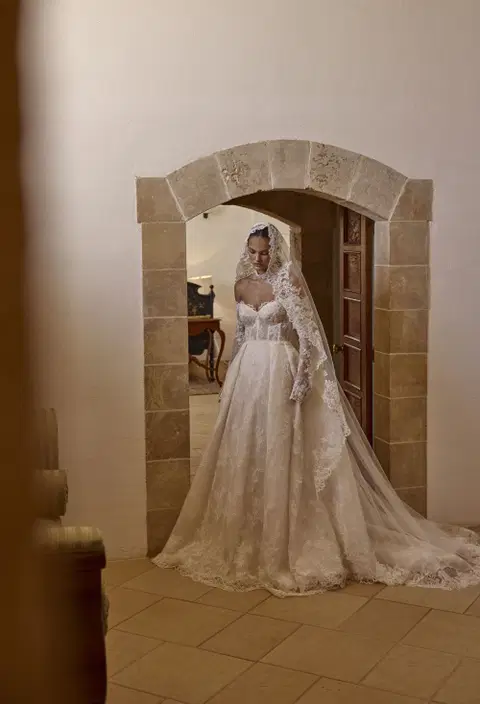 Marianne 25-022 wedding dress by Ricca Sposa, A-line, lace