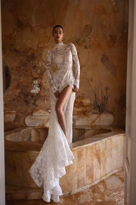 Cosette wedding dress by Tina Valerdi, mermaid, lace