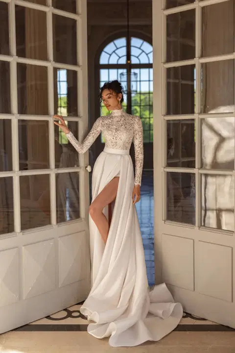 Kora wedding dress by Ella Novia, A-line, lace