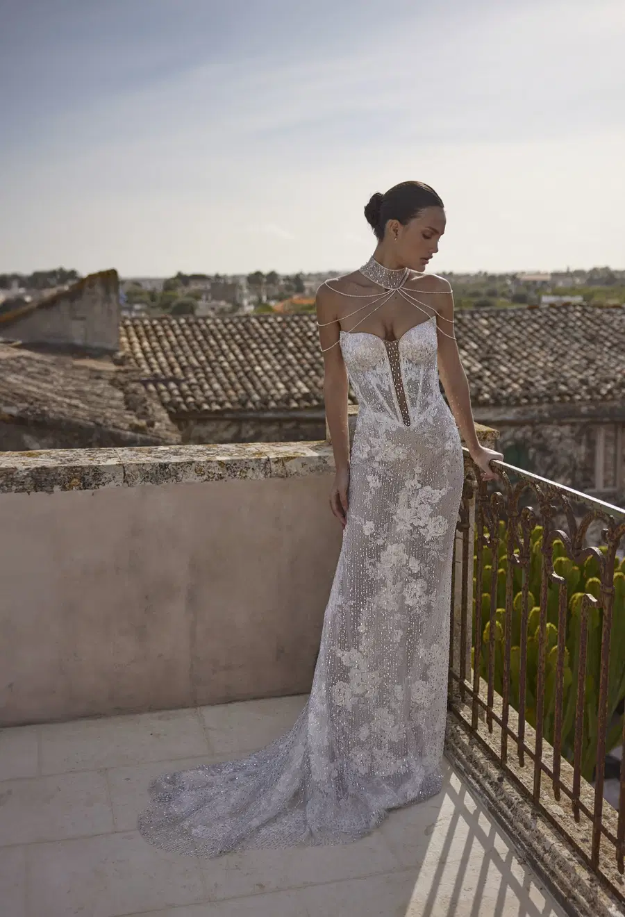 Calista 25-025 by Ricca Sposa: Fit & Flare silhouette, sweetheart neckline, sleeveless, lace