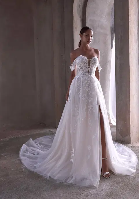 Filippa wedding dress by Mori Lee, A-line, tulle
