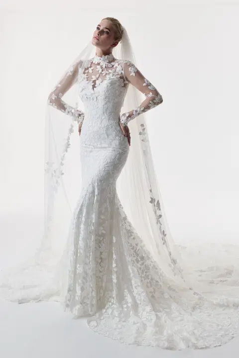 Evelyn wedding dress by Josephine Scott, trumpet, lace