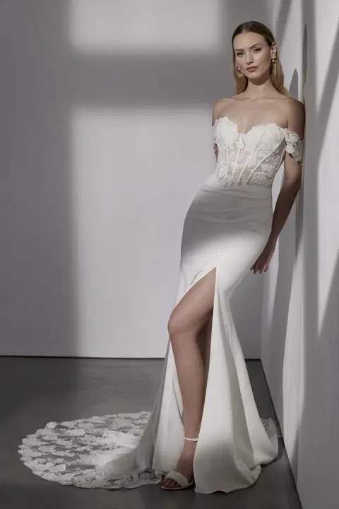 Brompton wedding dress by Avenue by Josephine Scott, mermaid, crepe