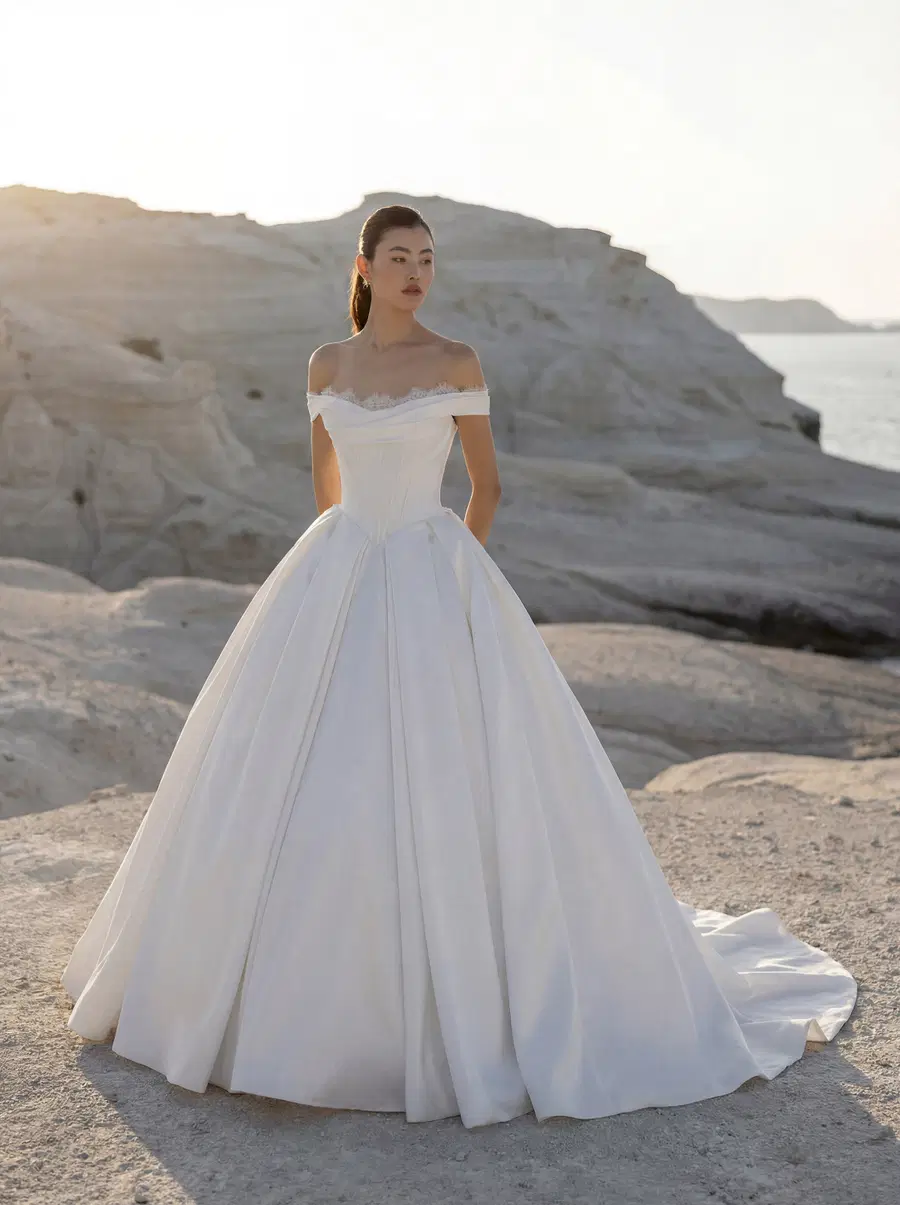 Tyler 1050044 by Mori Lee: Ball Gown silhouette, off-shoulder neckline, sleeveless, satin