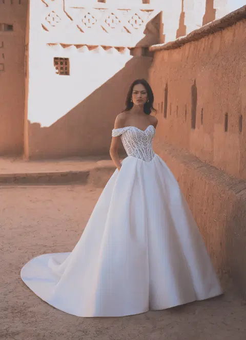 Theodora wedding dress by Enzoani, ball gown, mikado