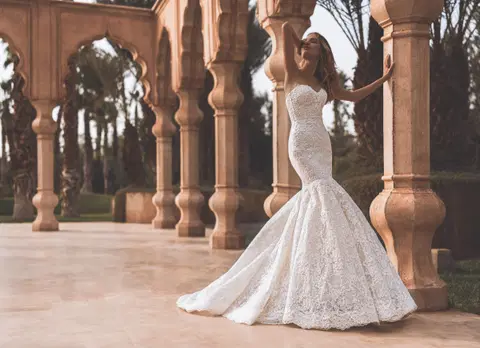 Veronika wedding dress by Enzoani, trumpet, lace