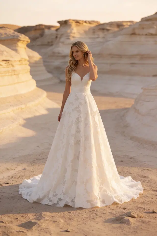 A115 Eliza by Aveline: A-Line silhouette, V-neck neckline, jacquard