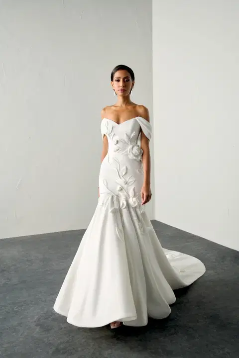 Tilerina wedding dress by Justin Alexander Signature, mermaid, satin