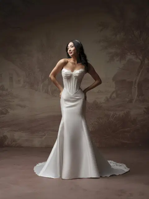 Zorina Lane wedding dress by Rebecca Ingram, fit & flare, lace