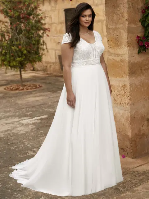 LENA c wedding dress by Bianco Evento, A-line, lace