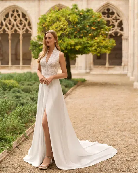 Lola Brautkleid von Rosa Clara, A-Linie, Chiffon