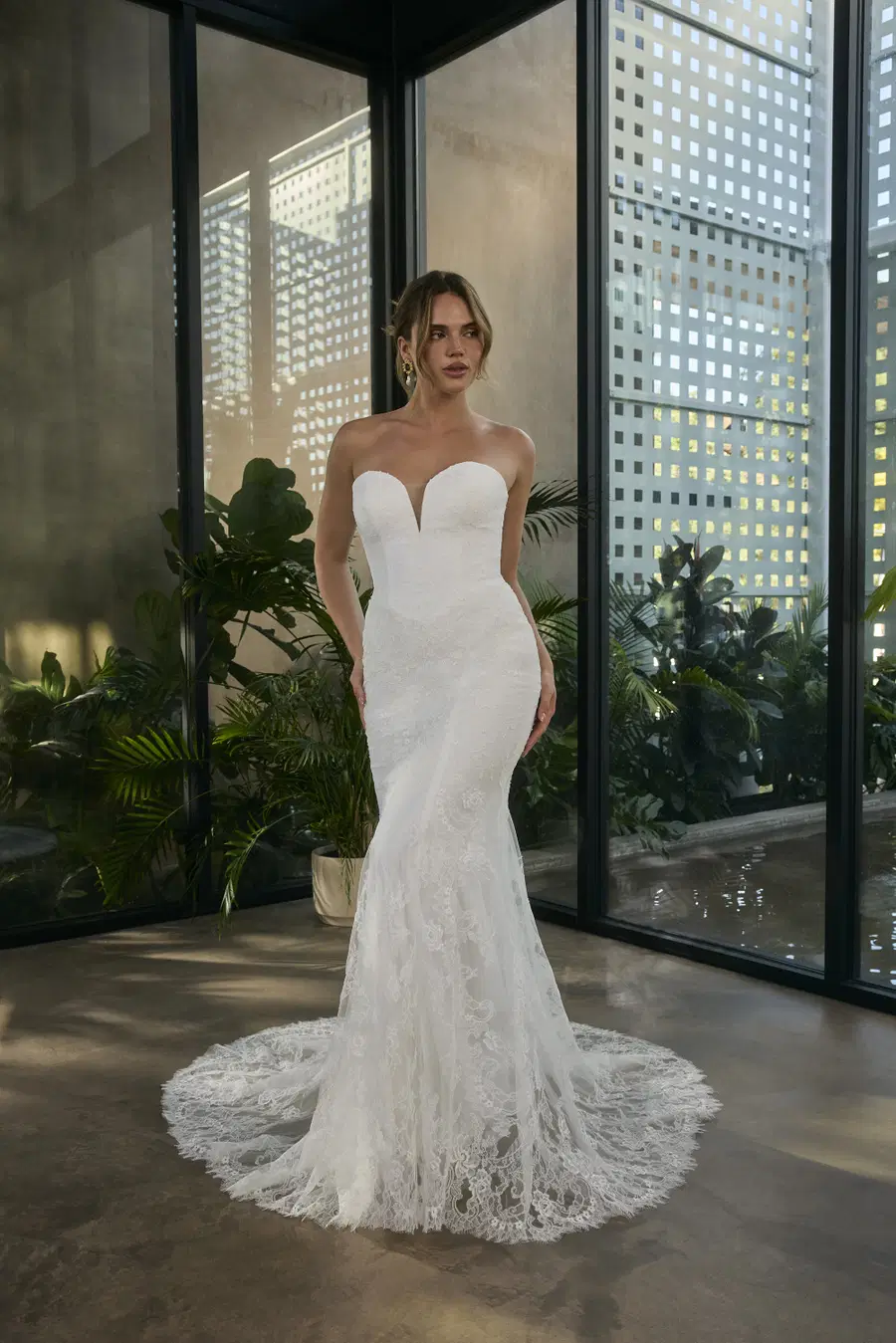 BL494 by Beloved by Casablanca: Fit & Flare silhouette, V-neck neckline, lace
