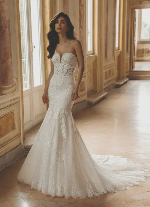 Tate wedding dress by Enzoani, mermaid, lace