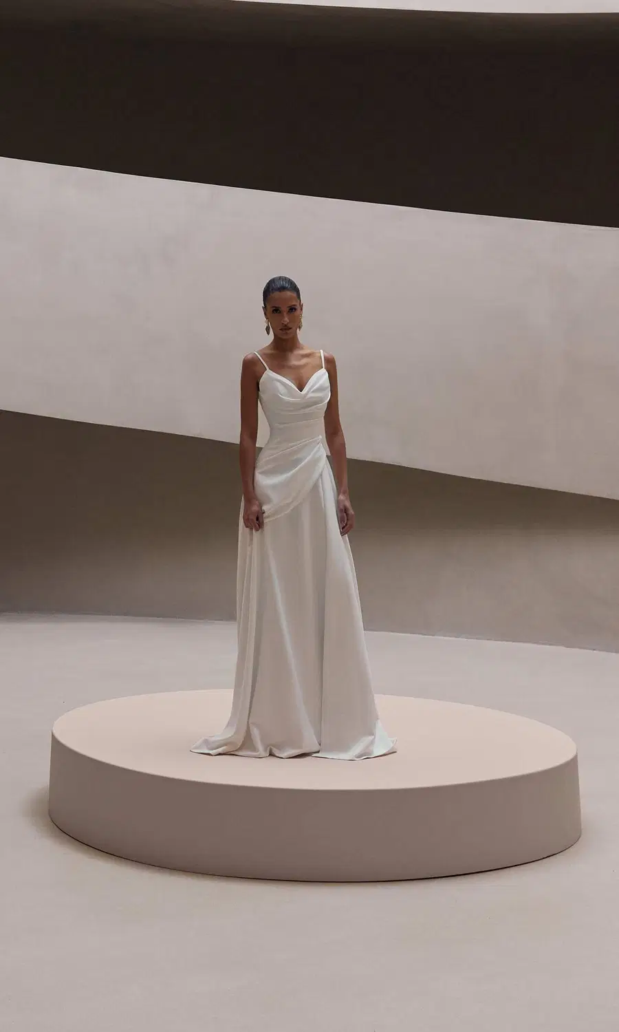 Calverra by Milla Nova: A-Line silhouette, crepe