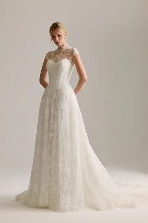 Noemie wedding dress by Josephine Scott, A-line, lace