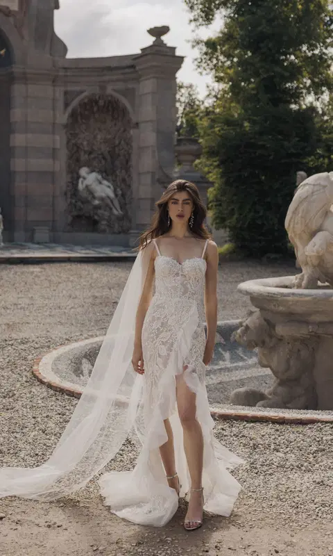 Michela 24-007(2) wedding dress by Love by Ricca Sposa, fit & flare, lace