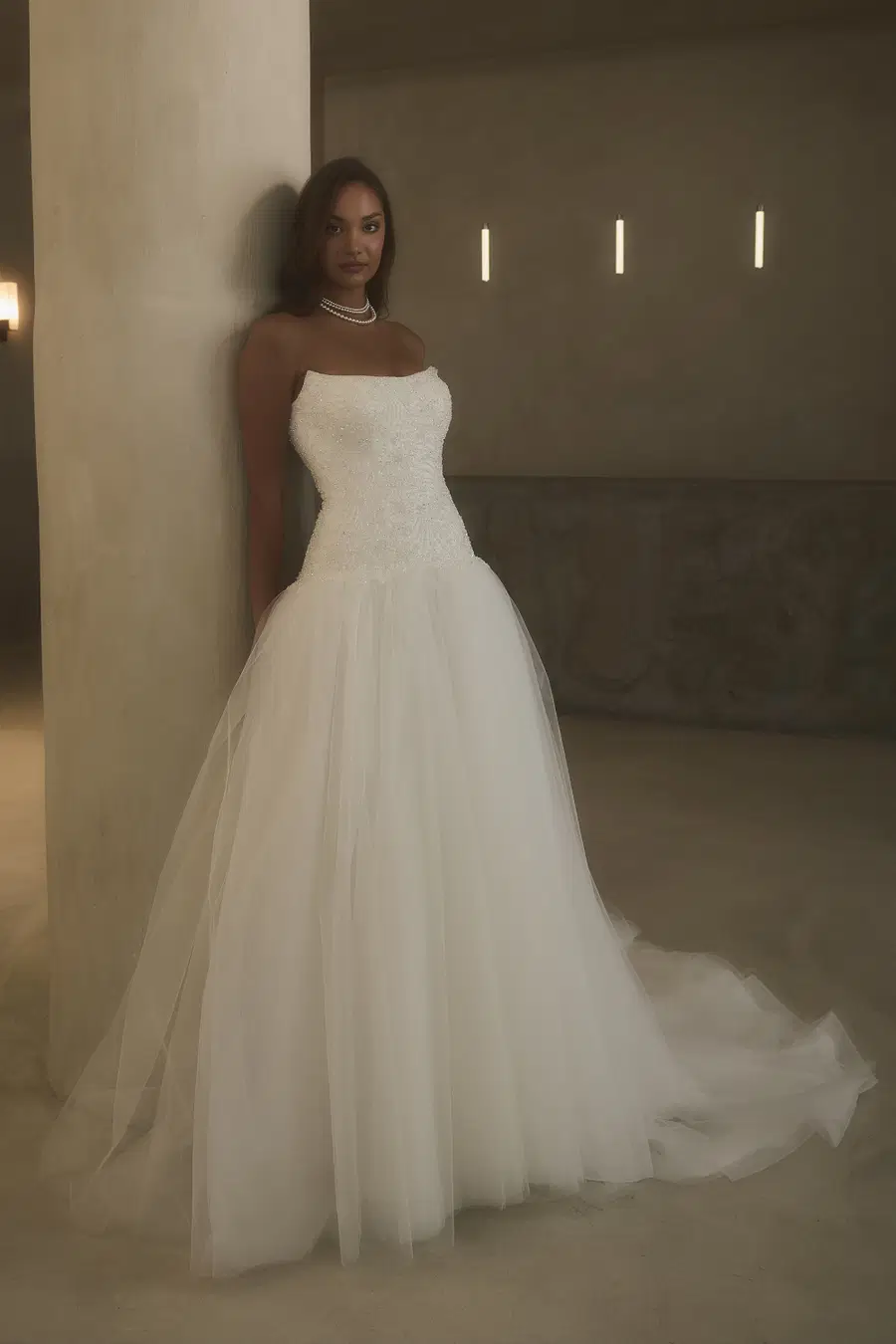 2639 by Casablanca Bridal: A-Line silhouette, straight neckline, tulle