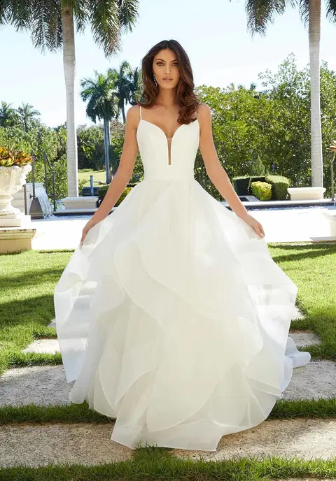 Felina wedding dress by Mori Lee, ball gown, satin