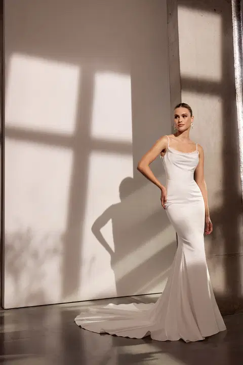 Pearla wedding dress by Avenue by Josephine Scott, mermaid, crepe